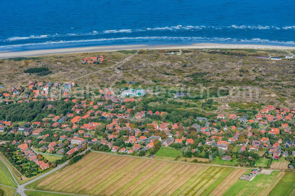 Spiekeroog from above - City view on Spiekeroog in the state Lower Saxony, Germany