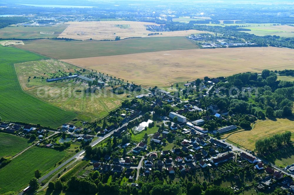 Aerial image Sponholz - Town View of the streets and houses of the residential areas in Sponholz in the state Mecklenburg - Western Pomerania, Germany