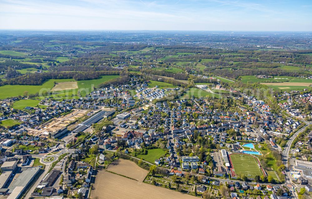 Aerial photograph Sprockhövel - Town View of the streets and houses of the residential areas in Sprockhoevel in the state North Rhine-Westphalia, Germany