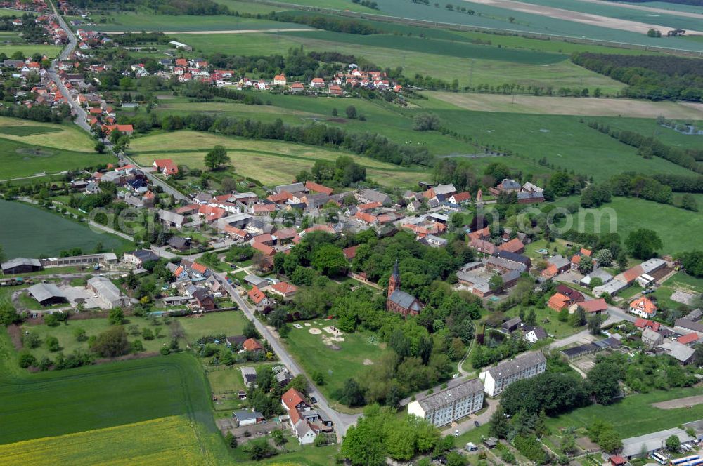 Stendal OT Staats from above - Village scape of Staats with church in Saxony-Anhalt