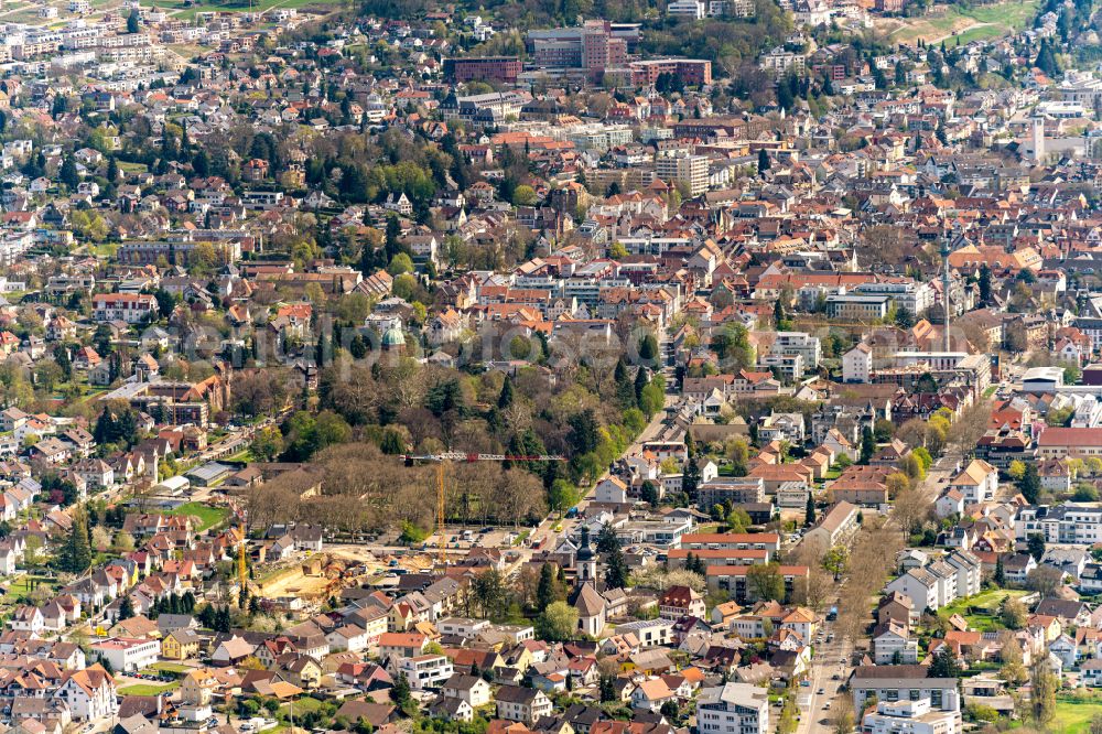 Lahr/Schwarzwald from above - Town View of the streets and houses of the residential areas in Lahr/Schwarzwald in the state Baden-Wuerttemberg, Germany