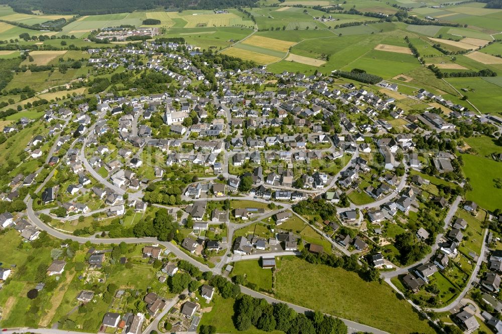 Aerial image Warstein Hirschberg - Local view of the district Hirschberg in the city Warstein in North Rhine-Westphalia