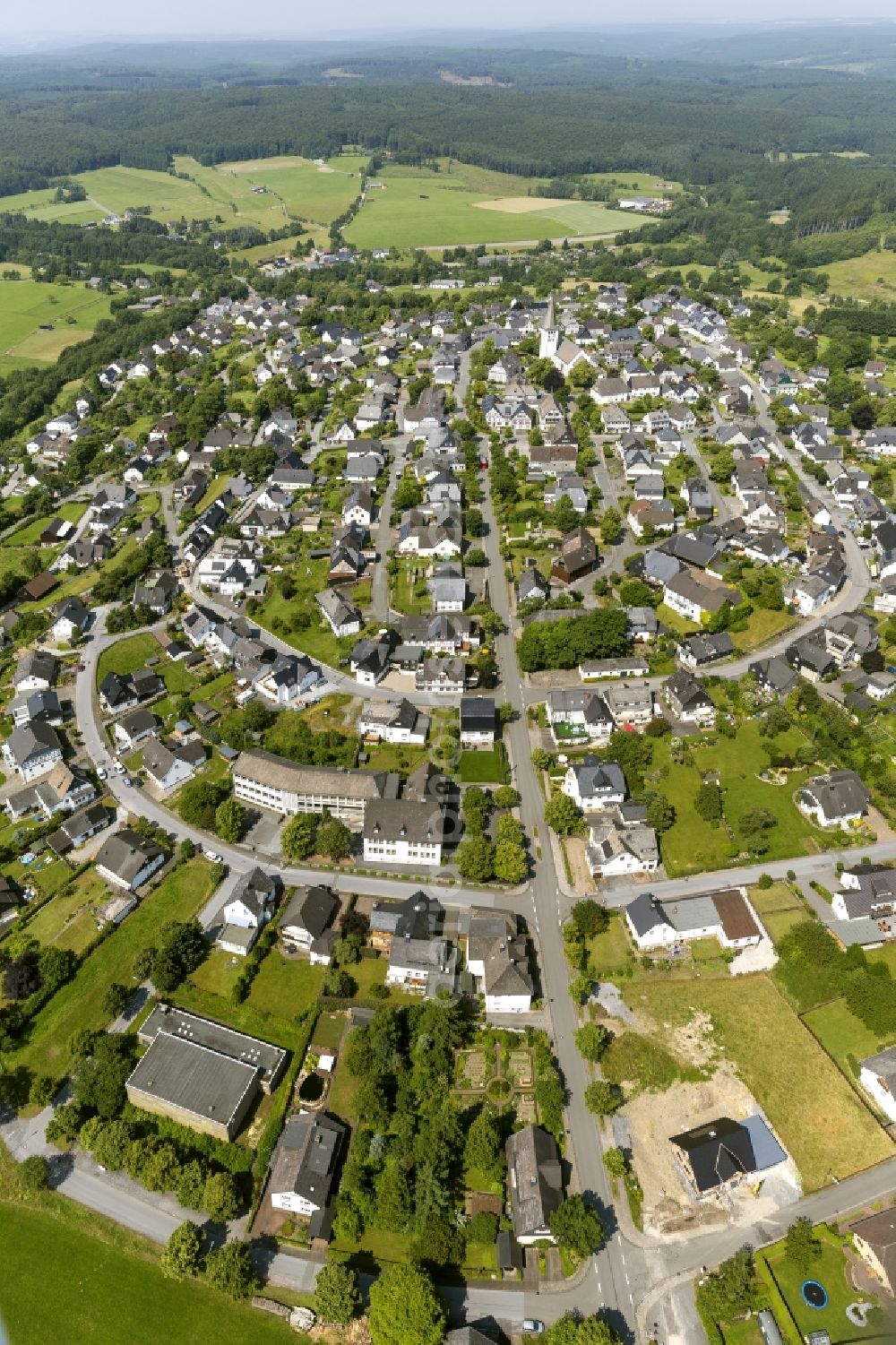 Aerial image Warstein Hirschberg - Local view of the district Hirschberg in the city Warstein in North Rhine-Westphalia