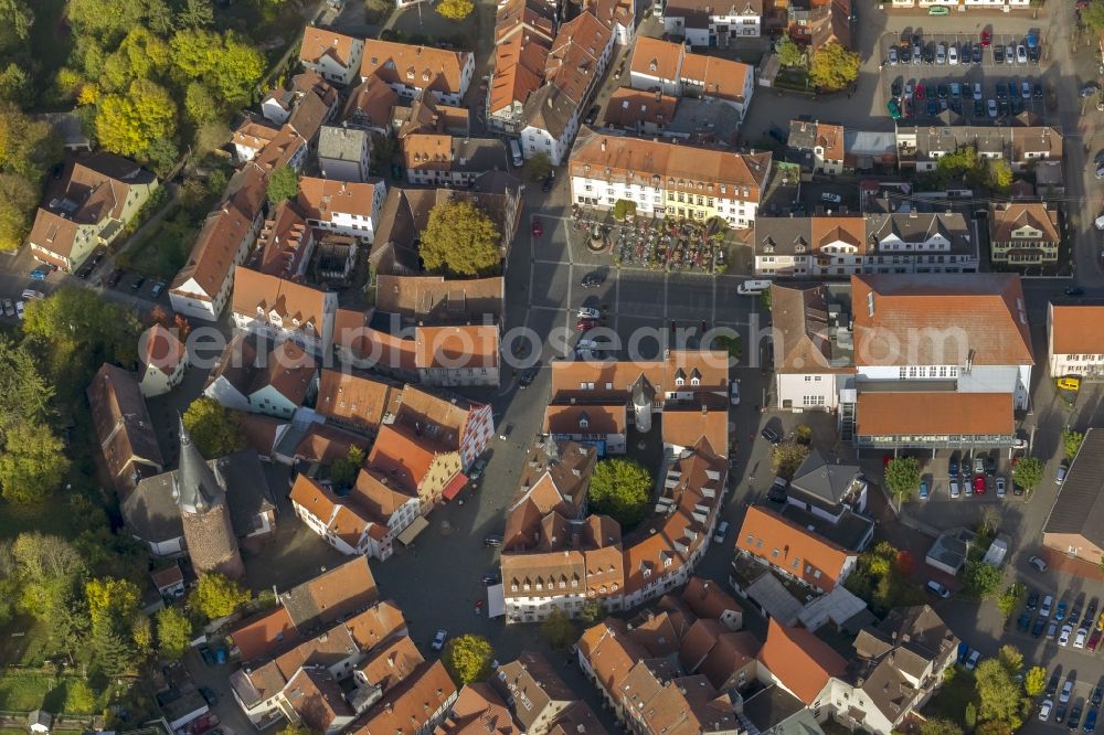 Aerial photograph Ottweiler - Local view of the city center and downtown Ottweiler in Saarland