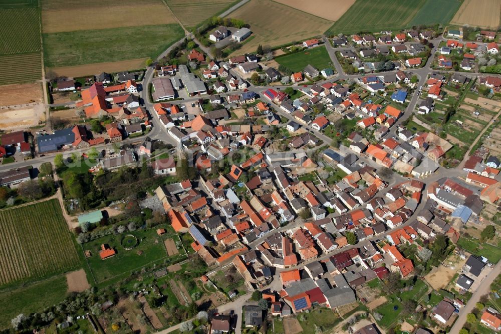 Aerial photograph Stein-Bockenheim - Townscape of Stein- Bockenheim is a municipality in the district Alzey-Worms in Rhineland-Palatinate