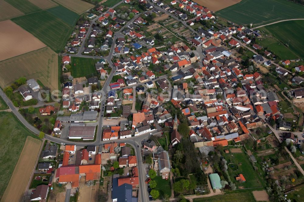 Aerial image Stein-Bockenheim - Townscape of Stein- Bockenheim is a municipality in the district Alzey-Worms in Rhineland-Palatinate