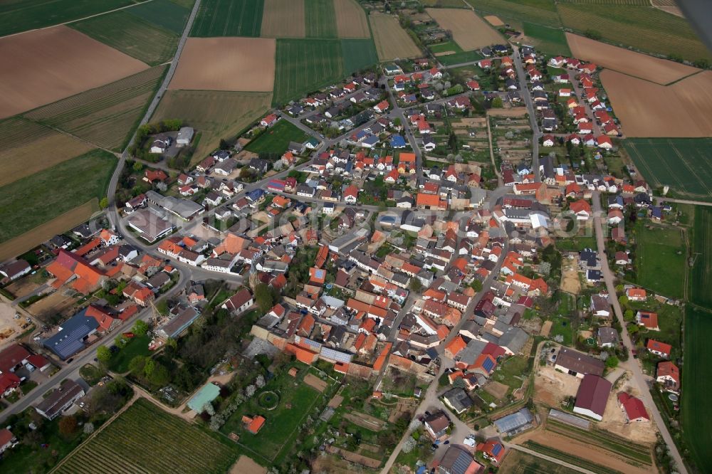 Aerial photograph Stein-Bockenheim - Townscape of Stein- Bockenheim is a municipality in the district Alzey-Worms in Rhineland-Palatinate