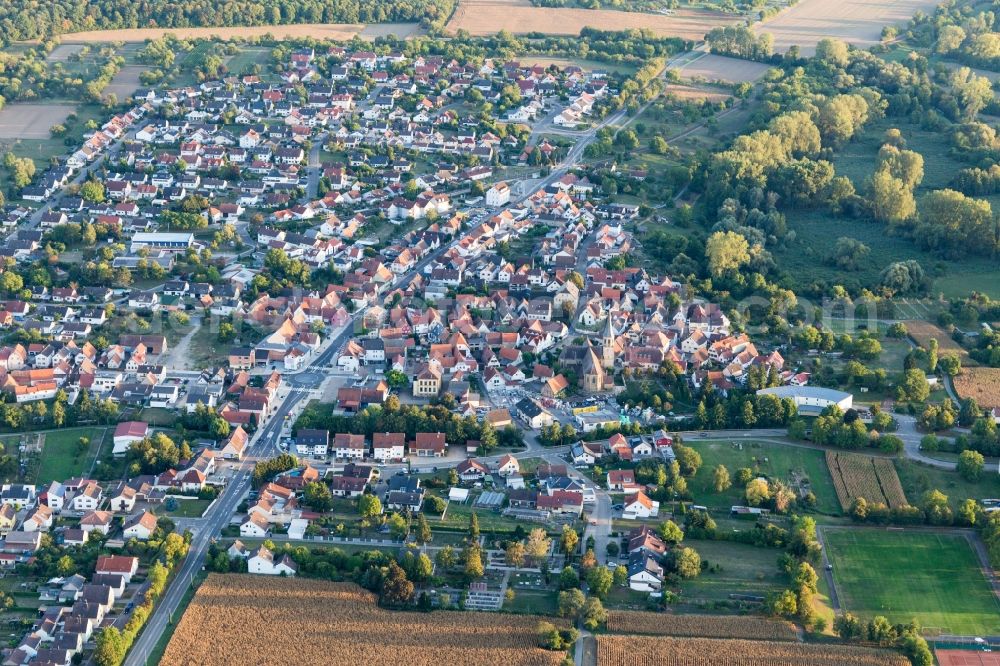 Aerial photograph Stettfeld - Town View of the streets and houses of the residential areas in Stettfeld in the state Baden-Wurttemberg, Germany