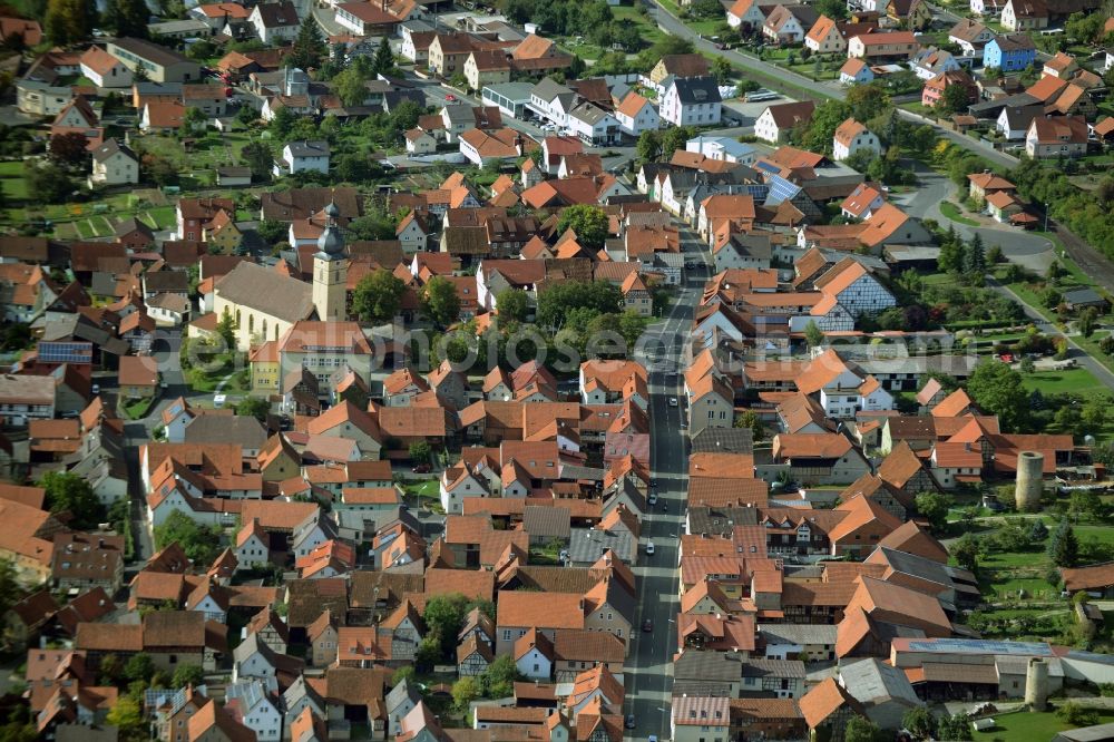 Aerial photograph Stockheim - Town View of the streets and houses of the residential areas in Stockheim in the state Bavaria