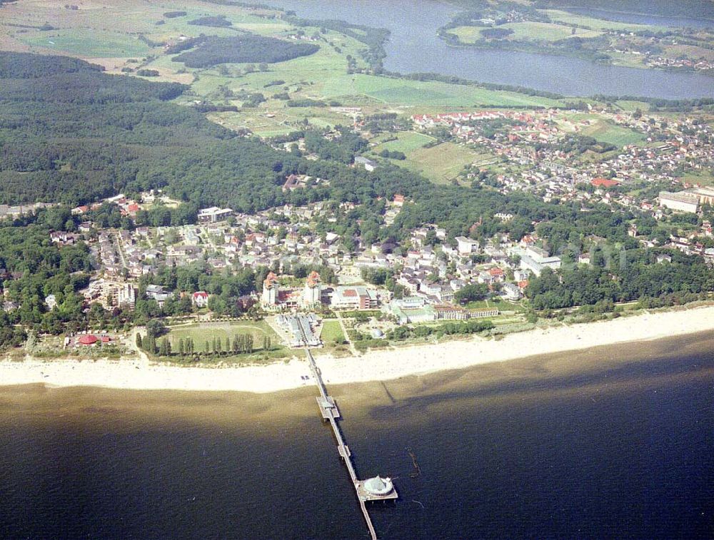 Aerial image Heringsdorf / Usedom - MV - Ortsansicht des Strandbereiches von Heringsdorf / Usedom.