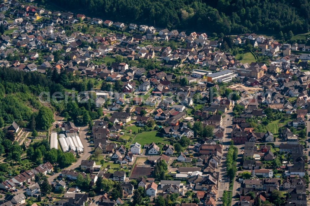 Sulz from the bird's eye view: Town View of the streets and houses of the residential areas in Sulz in the state Baden-Wurttemberg, Germany