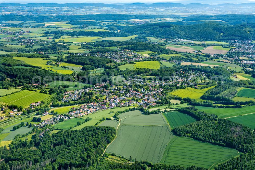 Talle from above - Town view of Talle near Kalletal in the state North Rhine-Westphalia, Germany