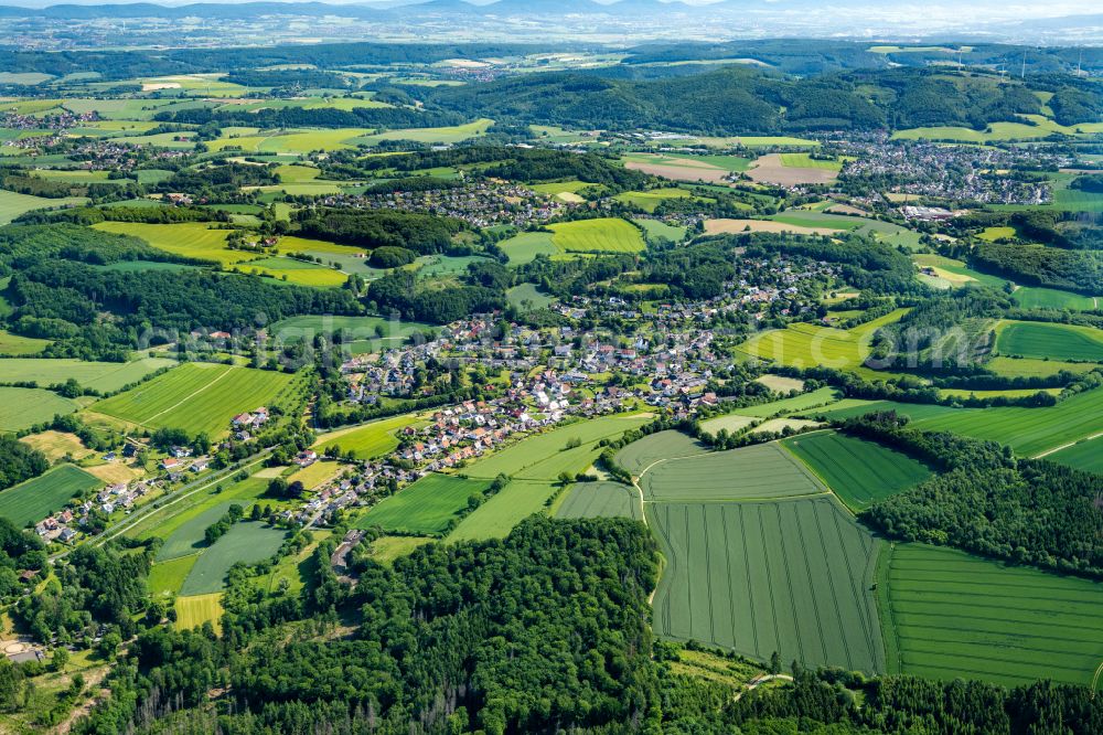 Talle from the bird's eye view: Town view of Talle near Kalletal in the state North Rhine-Westphalia, Germany