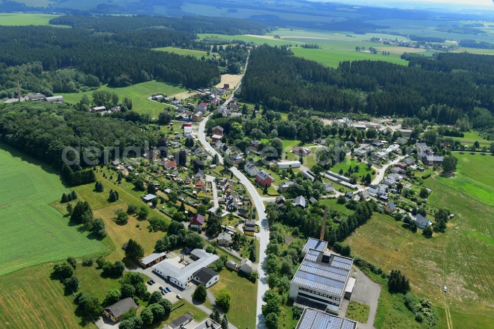 Tanna from above - Town View of the streets and houses in Tanna in the state Thuringia, Germany