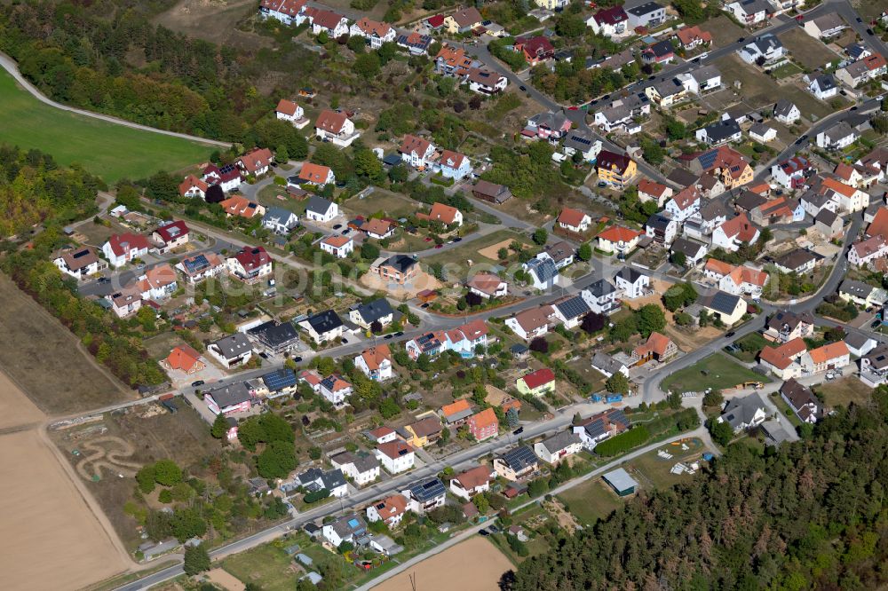 Aerial image Tiefenthal - Town View of the streets and houses of the residential areas in Tiefenthal in the state Bavaria, Germany