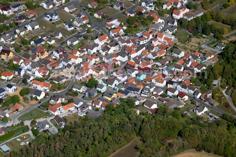 Aerial photograph Tiefenthal - Town View of the streets and houses of the residential areas in Tiefenthal in the state Bavaria, Germany