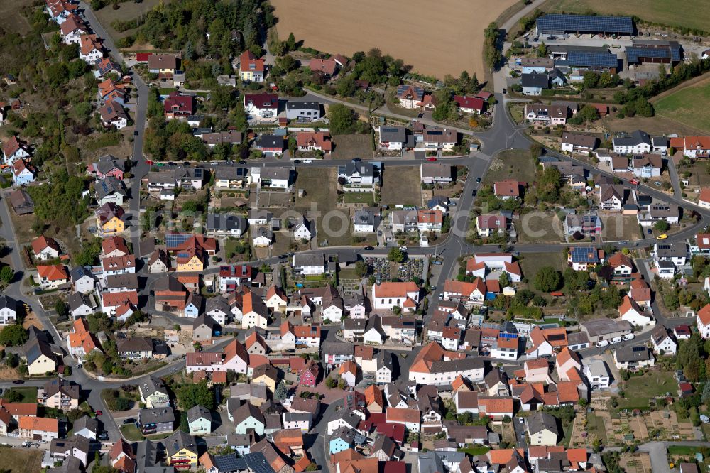 Tiefenthal from the bird's eye view: Town View of the streets and houses of the residential areas in Tiefenthal in the state Bavaria, Germany