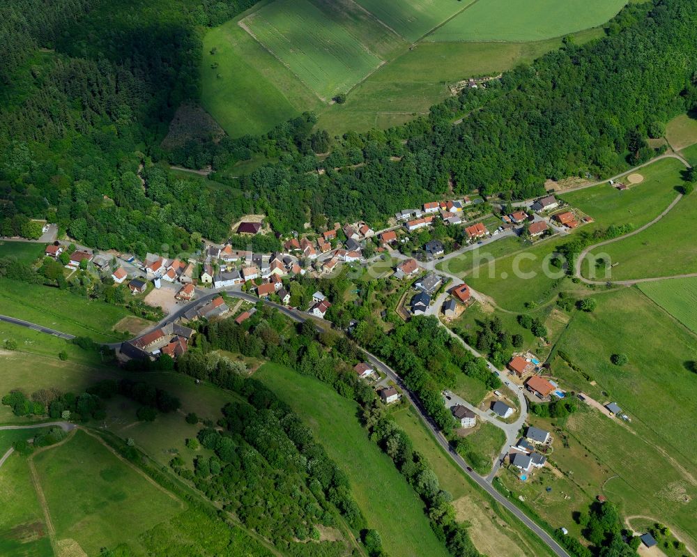 Aerial image Tiefenthal - View of Tiefenthal in the state of Rhineland-Palatinate. Fuerfeld is a borough and municipiality in the county district of Bad Kreuznach. It is an important wine-growing village and located in the Rhine Hesse Switzerland region, surrounded by agricultural land