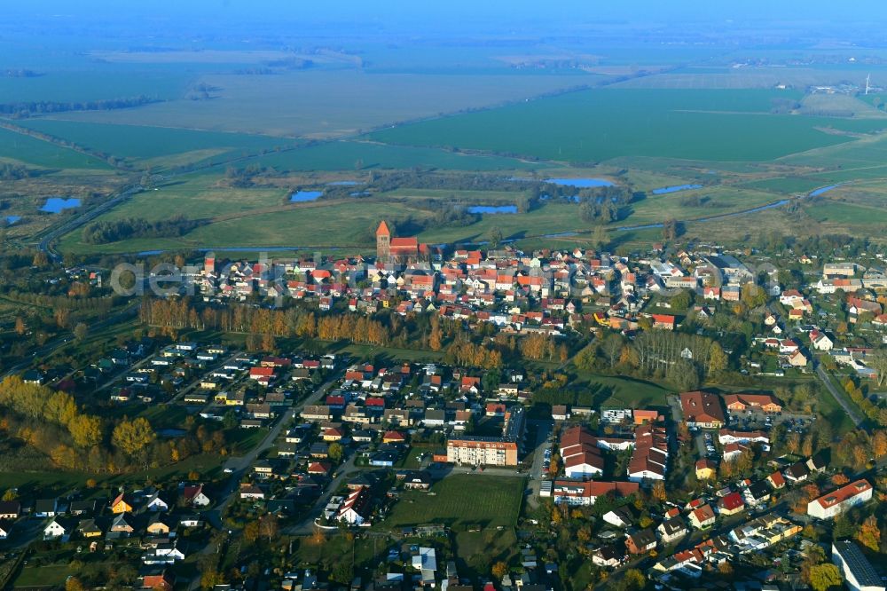 Aerial photograph Tribsees - Town View of the streets and houses in Tribsees in the state Mecklenburg - Western Pomerania, Germany