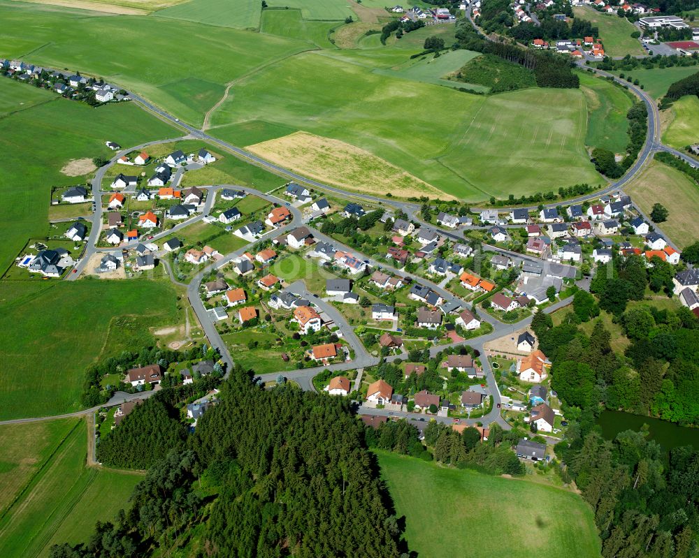 Trogen from above - Town View of the streets and houses of the residential areas on street Ringstrasse in Trogen in the state Bavaria, Germany