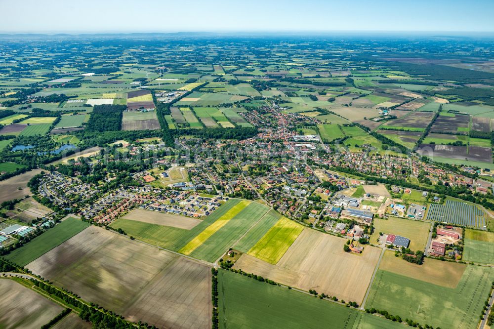 Uchte from above - Town View of the streets and houses of the residential areas in Uchte in the state Lower Saxony, Germany