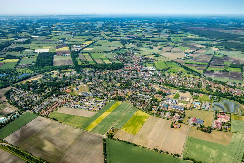 Uchte from above - Town View of the streets and houses of the residential areas in Uchte in the state Lower Saxony, Germany