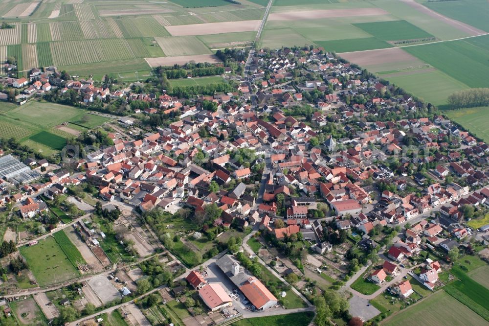 Uelversheim from above - Local view of Uelversheim in the state of Rhineland-Palatinate