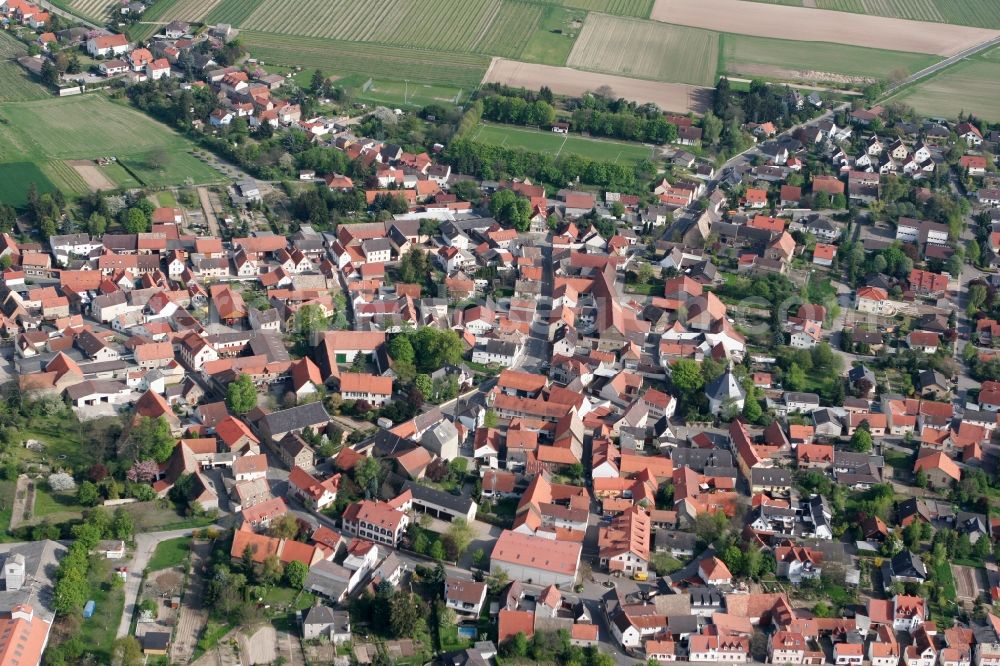 Uelversheim from the bird's eye view: Local view of Uelversheim in the state of Rhineland-Palatinate