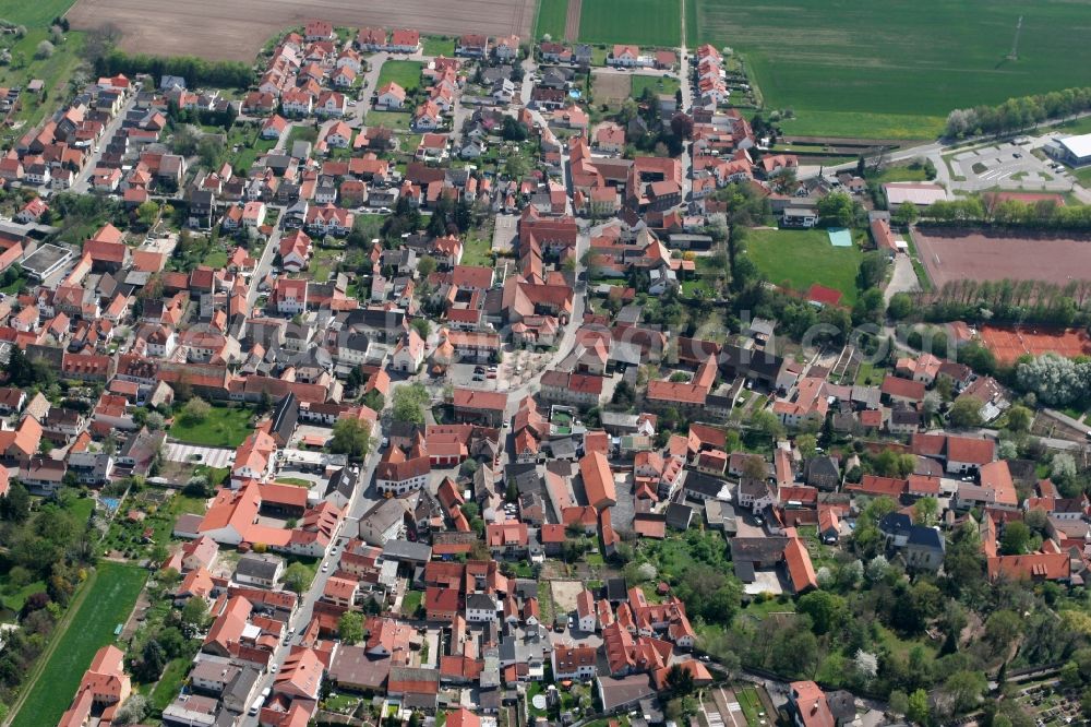 Aerial image Undenheim - Local view of Undenheim in the state of Rhineland-Palatinate