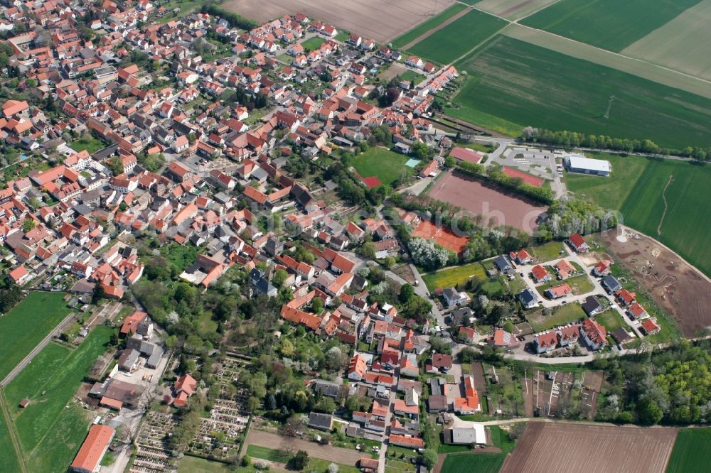 Aerial photograph Undenheim - Local view of Undenheim in the state of Rhineland-Palatinate