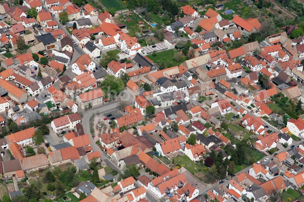 Undenheim from above - Local view of Undenheim in the state of Rhineland-Palatinate