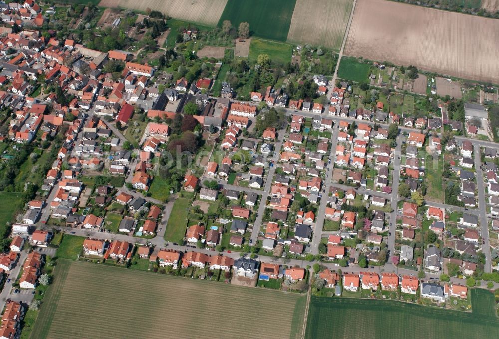 Undenheim from above - Local view of Undenheim in the state of Rhineland-Palatinate