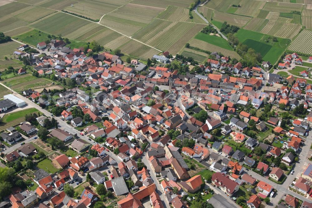 Aerial photograph Undenheim - Local view of Undenheim in the state of Rhineland-Palatinate