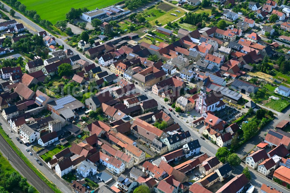 Aerial photograph Untertheres - Town View of the streets and houses of the residential areas in Untertheres in the state Bavaria, Germany