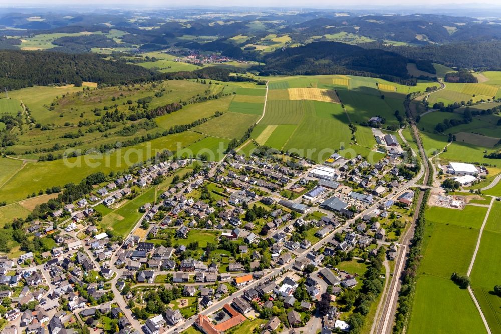 Aerial photograph Usseln - Town View of the streets and houses of the residential areas in Usseln in the state Hesse, Germany