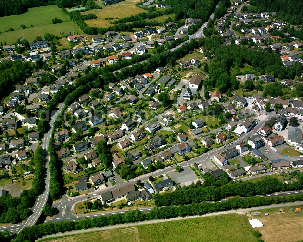 Aerial image Valbert - Town View of the streets and houses of the residential areas in Valbert in the state North Rhine-Westphalia, Germany