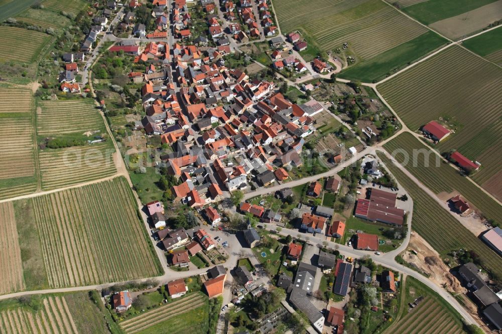 Vendersheim from above - Local view of Vendersheim in the state of Rhineland-Palatinate