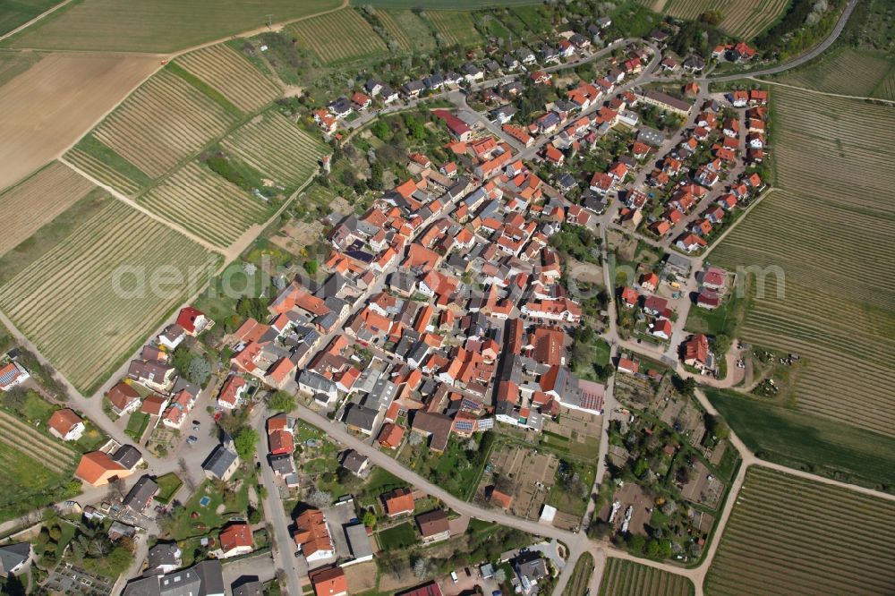 Vendersheim from the bird's eye view: Local view of Vendersheim in the state of Rhineland-Palatinate