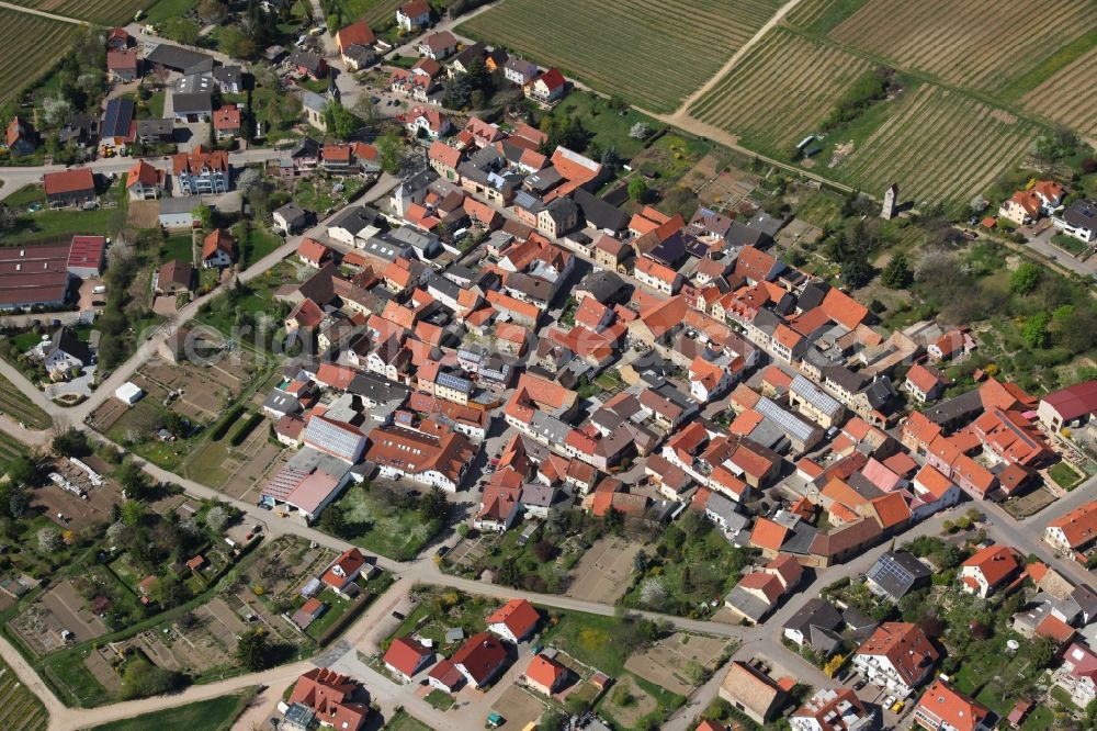 Vendersheim from above - Local view of Vendersheim in the state of Rhineland-Palatinate