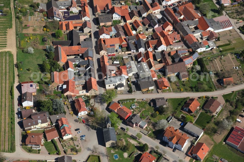 Vendersheim from the bird's eye view: Local view of Vendersheim in the state of Rhineland-Palatinate