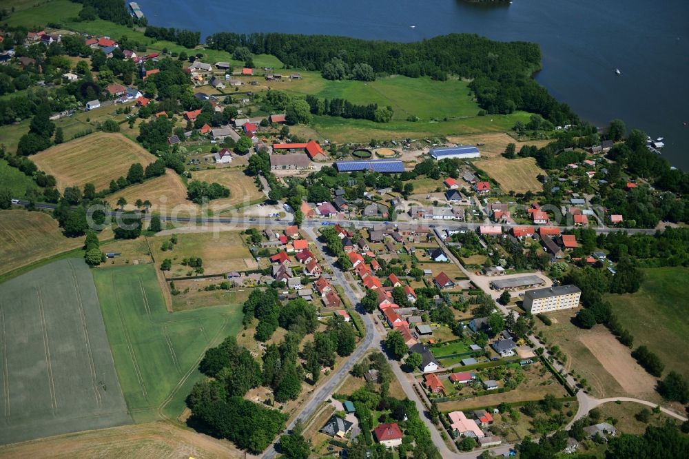 Aerial image Vipperow - Town View of the streets and houses of the residential areas in Vipperow in the state Mecklenburg - Western Pomerania, Germany