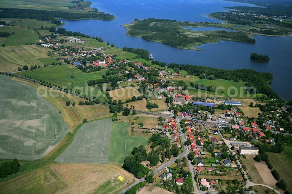 Aerial photograph Vipperow - Town View of the streets and houses of the residential areas in Vipperow in the state Mecklenburg - Western Pomerania, Germany