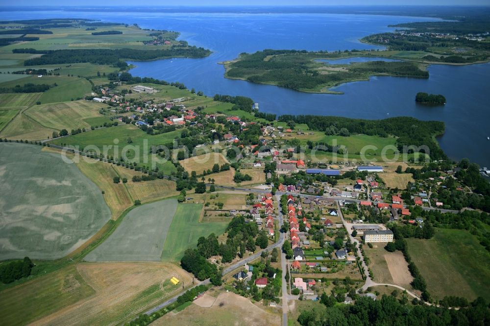 Vipperow from above - Town View of the streets and houses of the residential areas in Vipperow in the state Mecklenburg - Western Pomerania, Germany