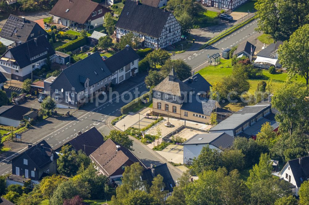 Aerial image Vormwald - Town View of the streets and houses of the residential areas on street Siebelnhofer Strasse in Vormwald in the state North Rhine-Westphalia, Germany