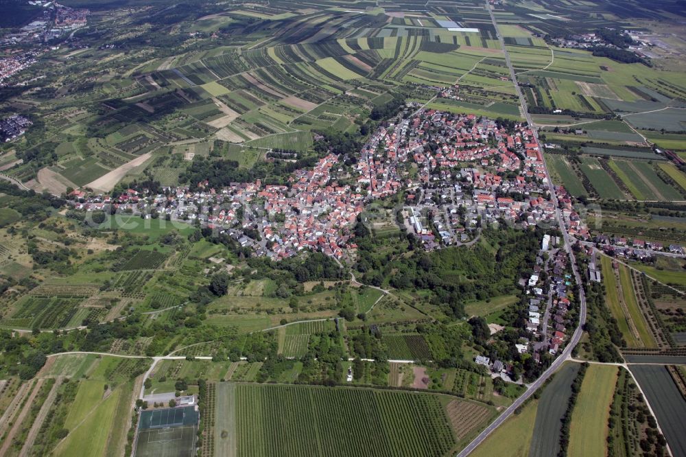 Aerial image Wackernheim - Local view of Wackernheim in the state of Rhineland-Palatinate