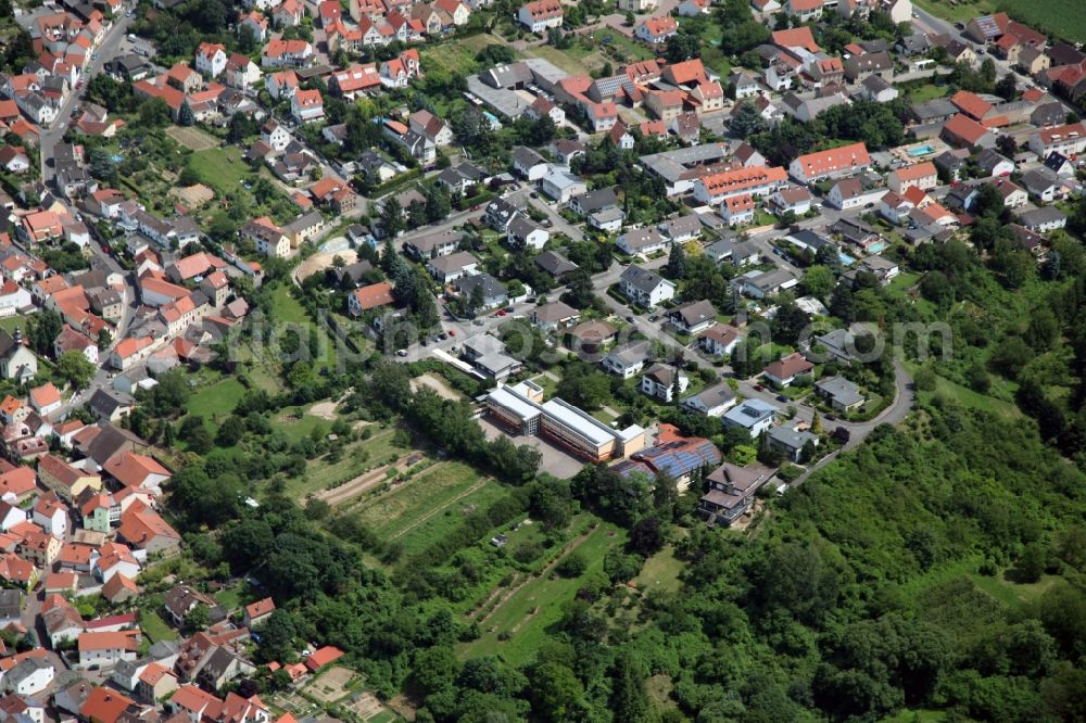 Wackernheim from above - Local view of Wackernheim in the state of Rhineland-Palatinate