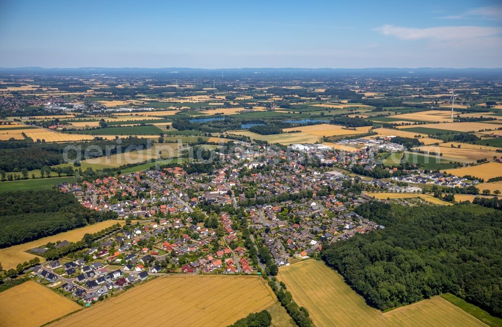 Wadersloh from above - Town View of the streets and houses of the residential areas in Wadersloh in the state North Rhine-Westphalia, Germany