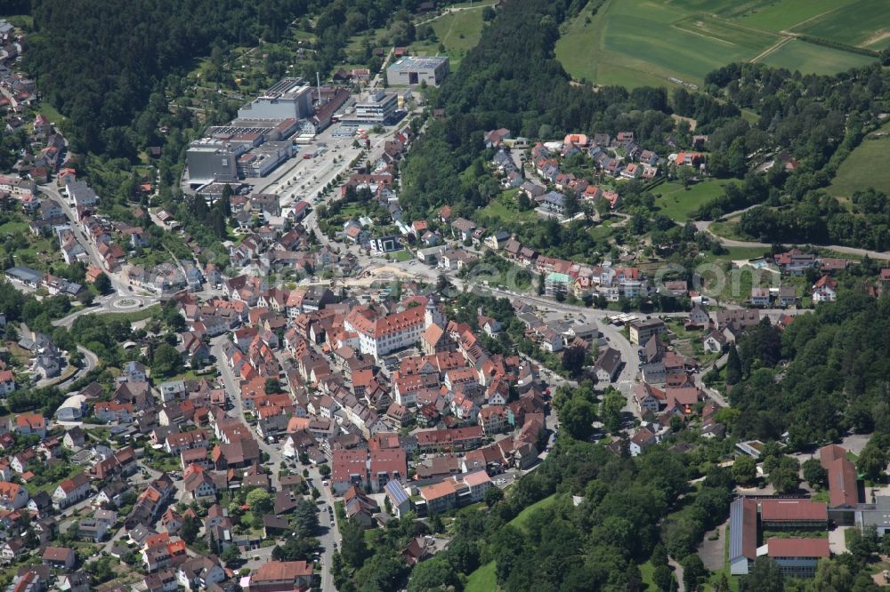 Aerial image Waldenbuch - View of City Waldenbuch in the state of Baden-Württemberg