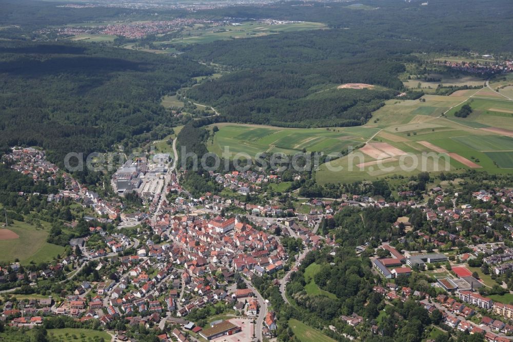 Waldenbuch from above - View of City Waldenbuch in the state of Baden-Württemberg