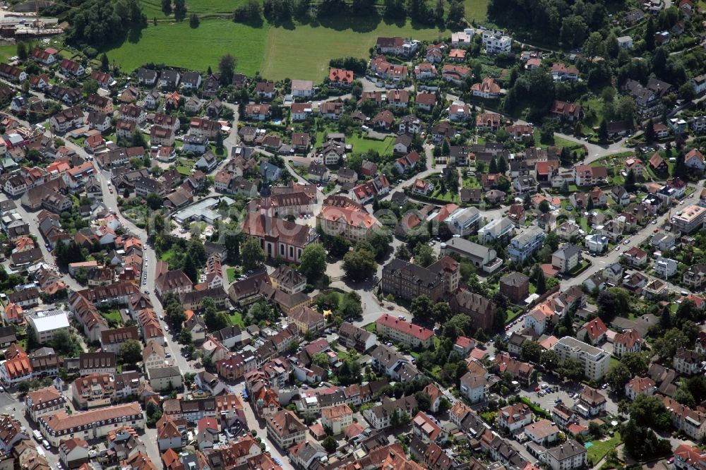 Aerial photograph Waldkirch - Local view of Waldkirch in the state of Baden-Wuerttemberg